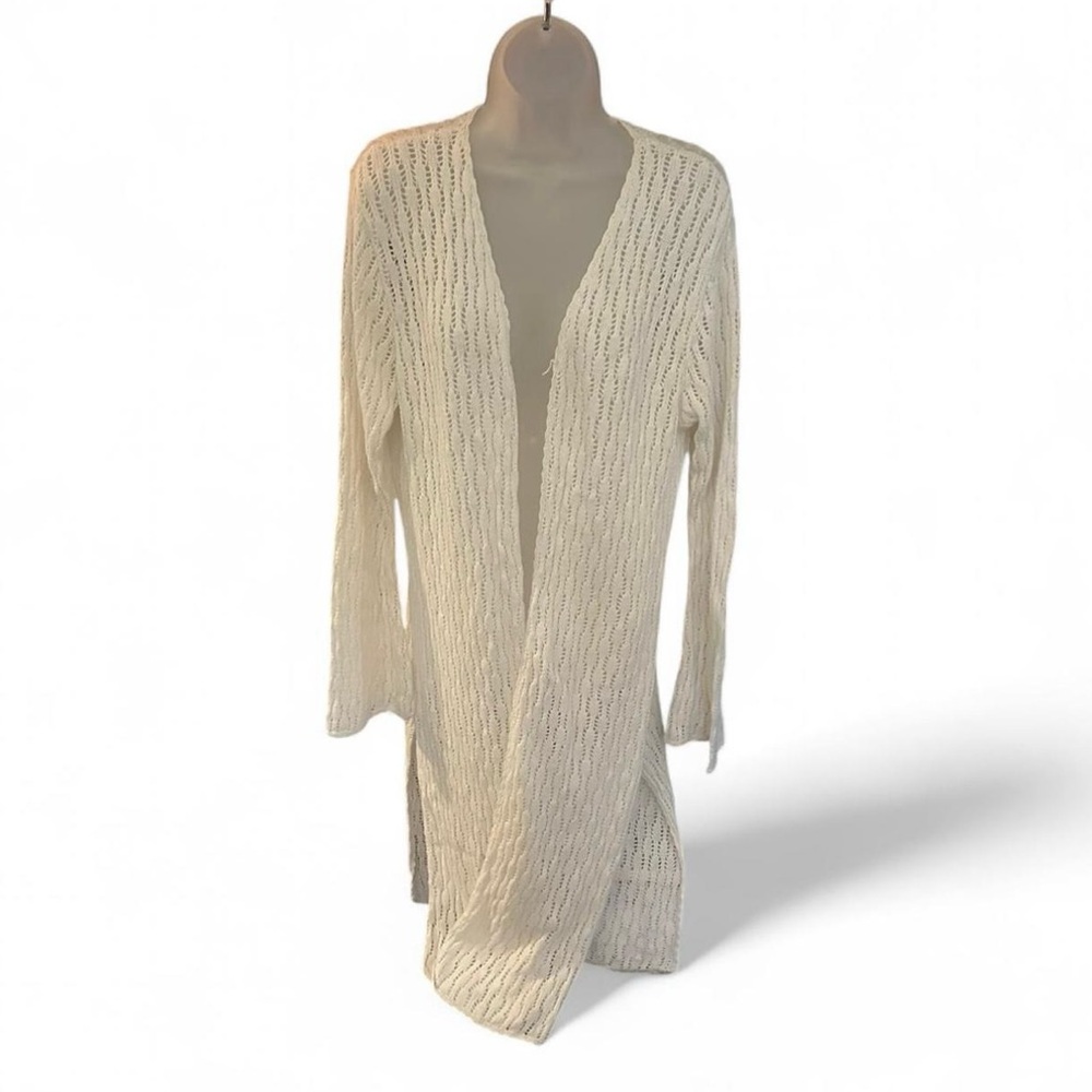 White Stag Open Front Cardigan Sweeper Sweater Womens XL Boho Peasant Fairycore